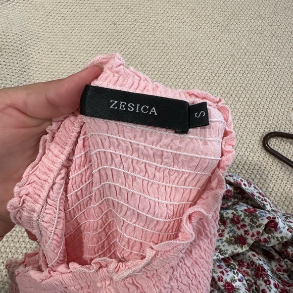 ZESICA sleeveless midi dress with elastic waist in pink - Picture 4 of 5